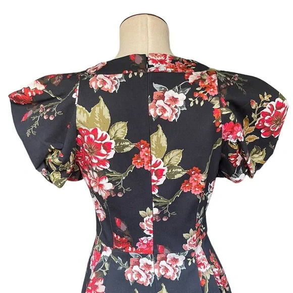 GOOP G. Label Rita Round-Neck Gown in Black Ground Floral - Picture 11 of 14